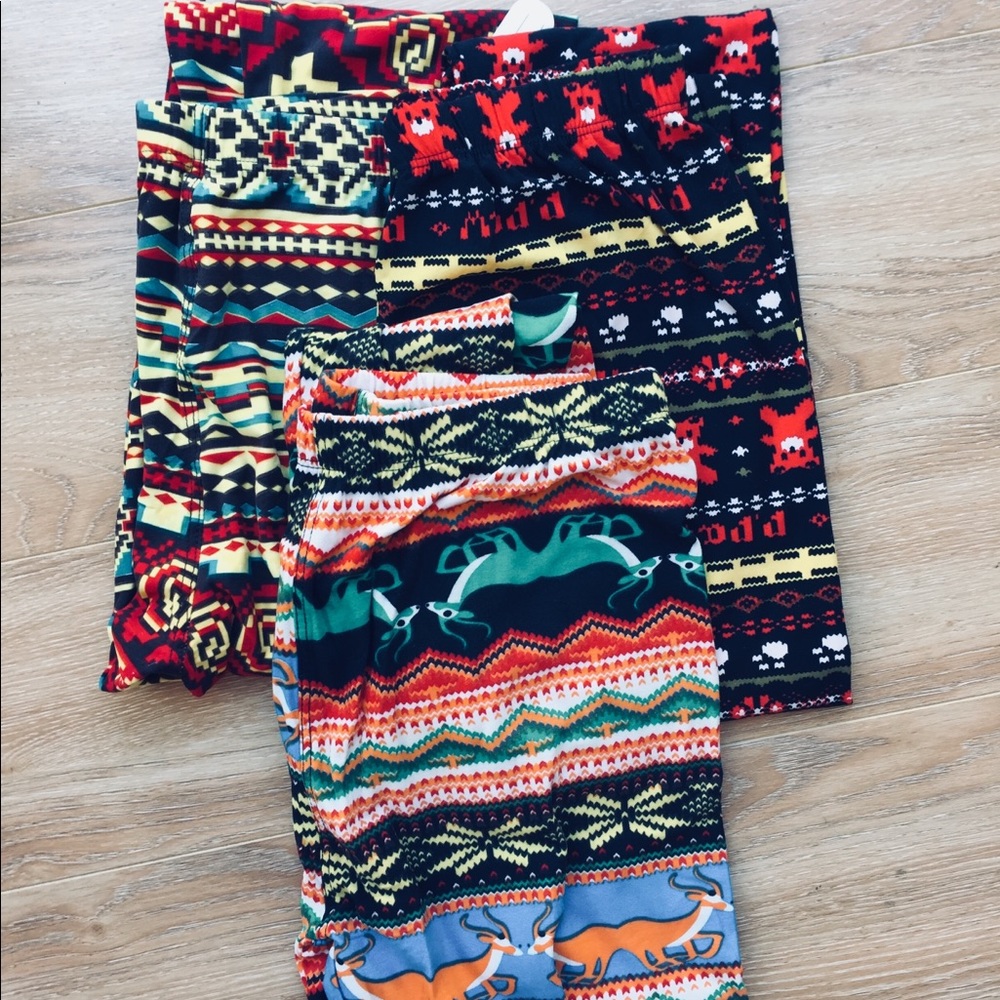 3 bundle Printed soft leggings